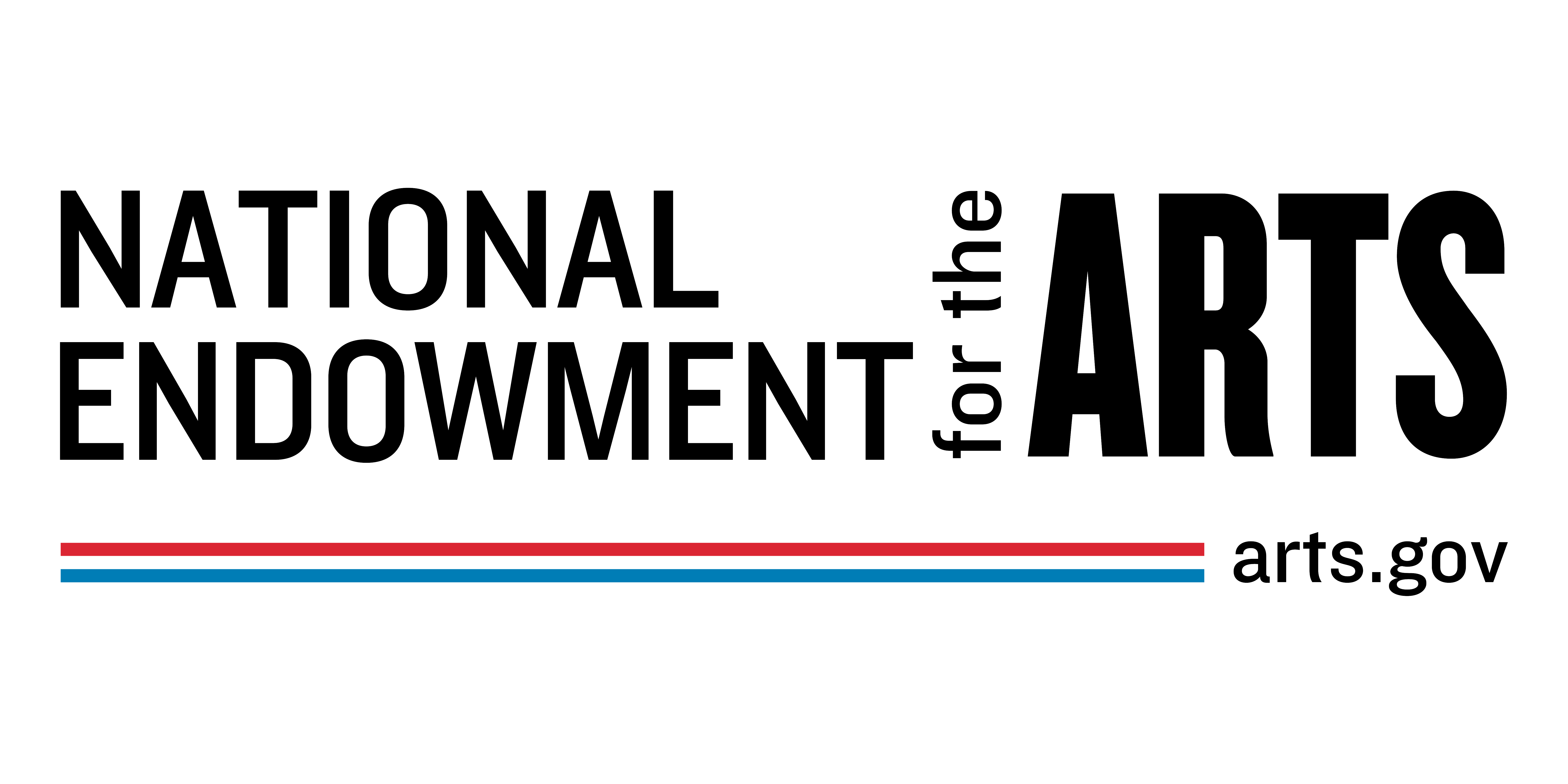 Black, red, and blue National Endowment for the Arts logo.