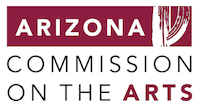 Dark red and white Arizona Commission on the Arts Logo